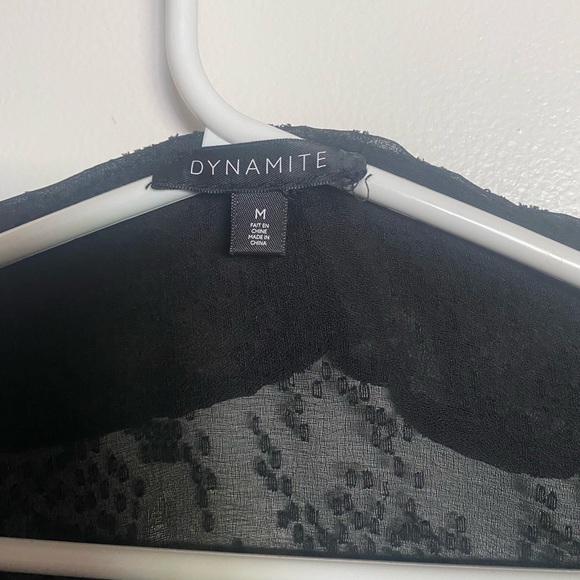 Dynamite - Black Sheer Blouse Size M - Picture 4 of 4